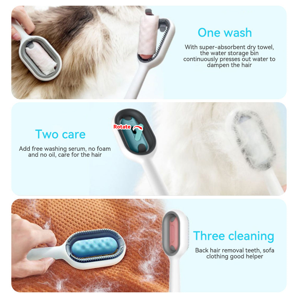 Cat and Dog Double Sided Grooming Comb with Water Tank
