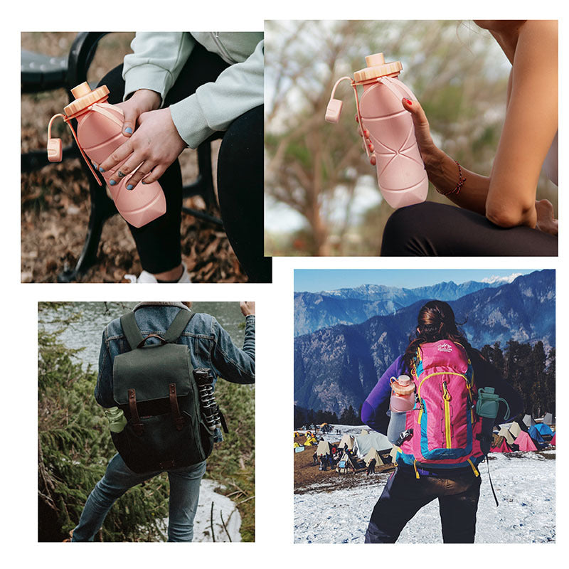 600ml Folding Silicone Water Bottle