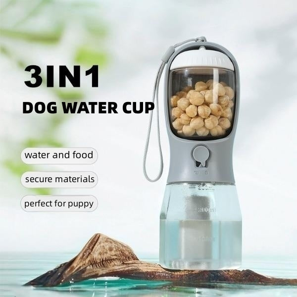 Dog Water Cup, Food & Garbage Bag 3 in 1